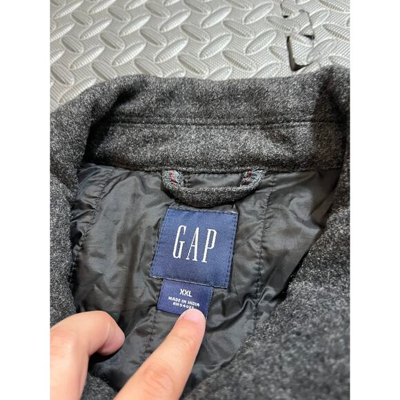 Vintage GAP Wool Coat Jacket‎ Size XXL Mens Gray Full Zip Insulated Coat - Picture 3 of 10